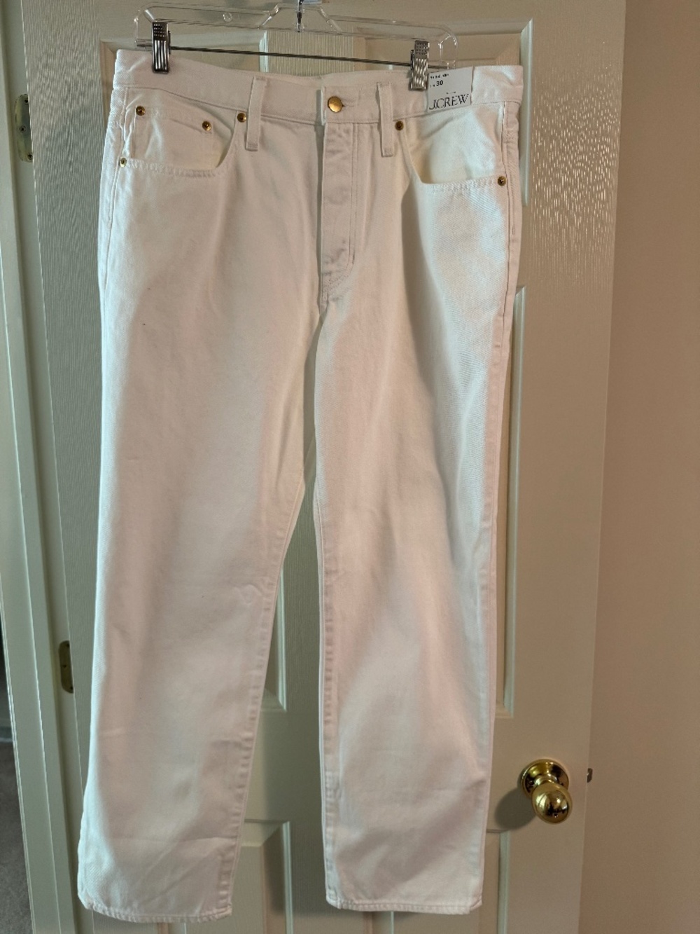 J Crew Slouchy White Denim Jeans-30-NWT